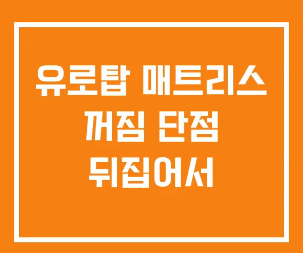 유로탑 매트리스 꺼짐 단점 뒤집어서
