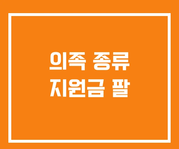 의족 종류 지원금 팔