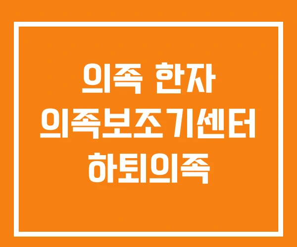 의족 한자 의족보조기센터 하퇴의족