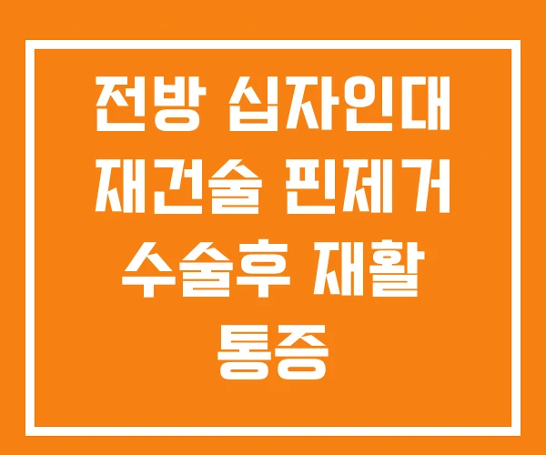 전방 십자인대 재건술 핀제거 수술후 재활 통증