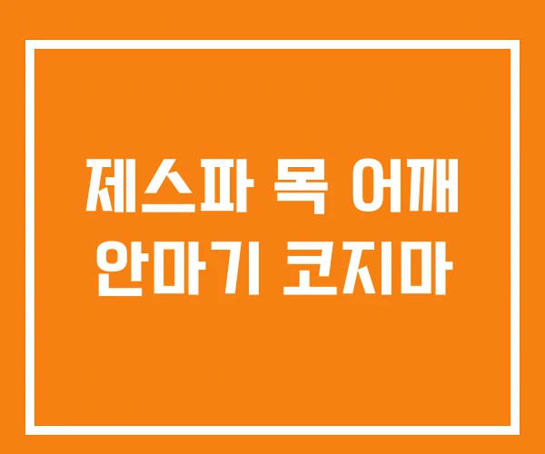 제스파 목 어깨 안마기 코지마