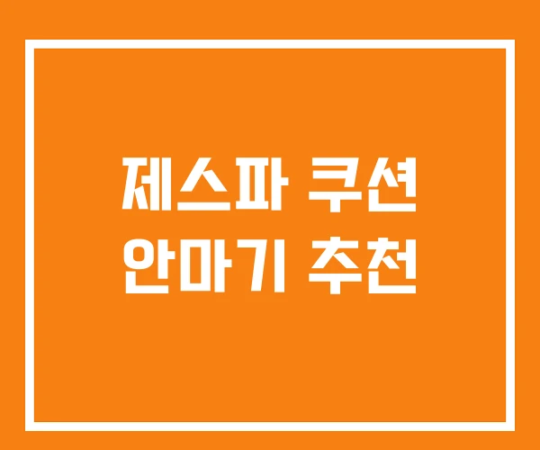 제스파 쿠션 안마기 추천
