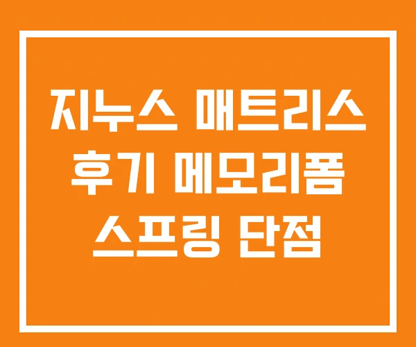 지누스 매트리스 후기 메모리폼 스프링 단점