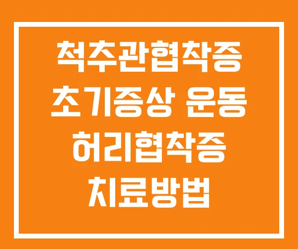 척추관협착증 초기증상 운동 허리협착증 치료방법 척추관협착증 초기증상 운동 허리협착증 치료방법