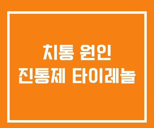 치통 원인 진통제 타이레놀