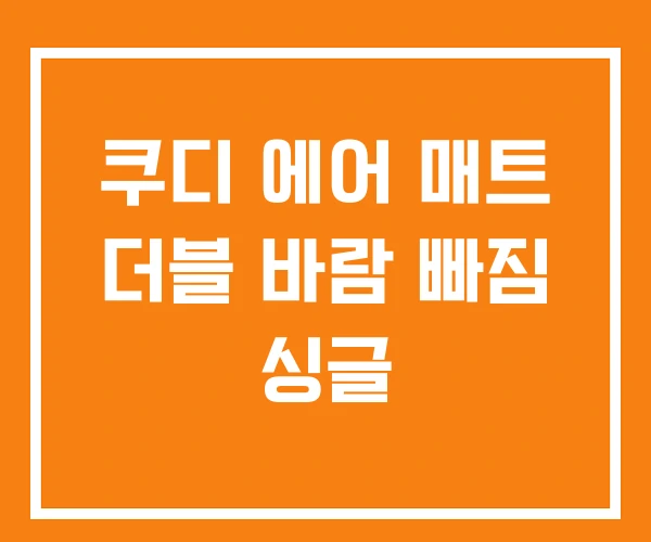 쿠디 에어 매트 더블 바람 빠짐 싱글