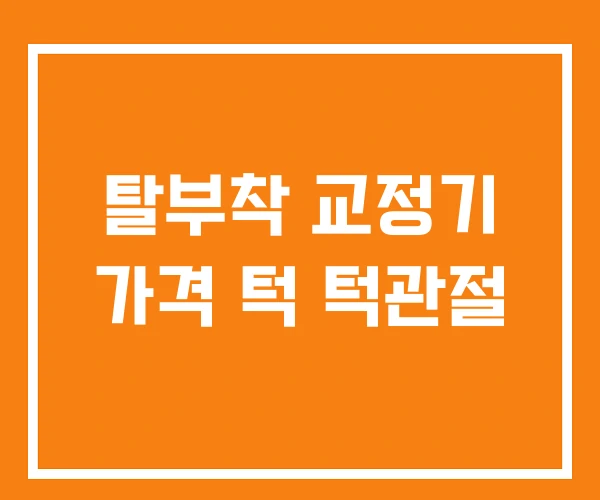 탈부착 교정기 가격 턱 턱관절