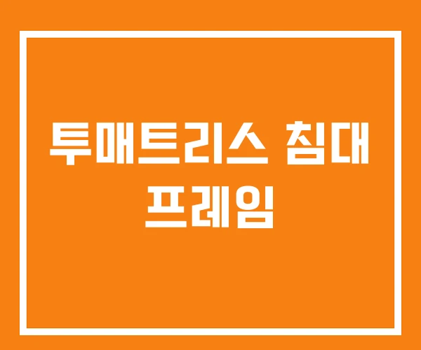 투매트리스 침대 프레임