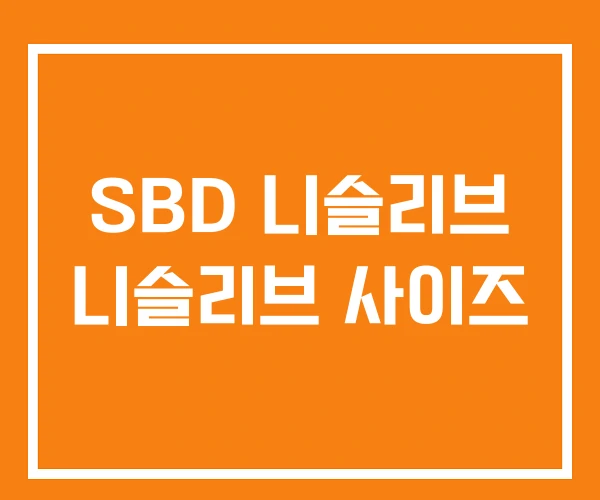 SBD 니슬리브 니슬리브 사이즈