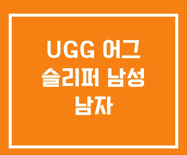 UGG 어그 슬리퍼 남성 남자