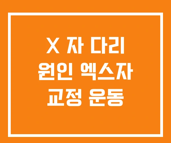 X 자 다리 원인 엑스자 교정 운동