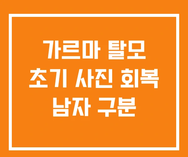 가르마 탈모 초기 사진 회복 남자 구분