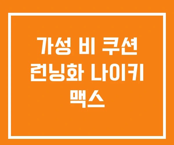 가성 비 쿠션 런닝화 나이키 맥스
