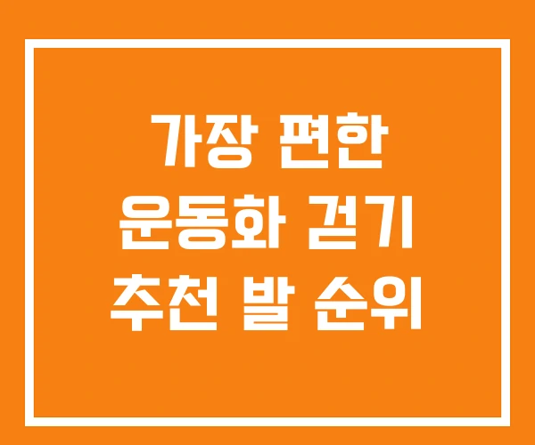 가장 편한 운동화 걷기 추천 발 순위