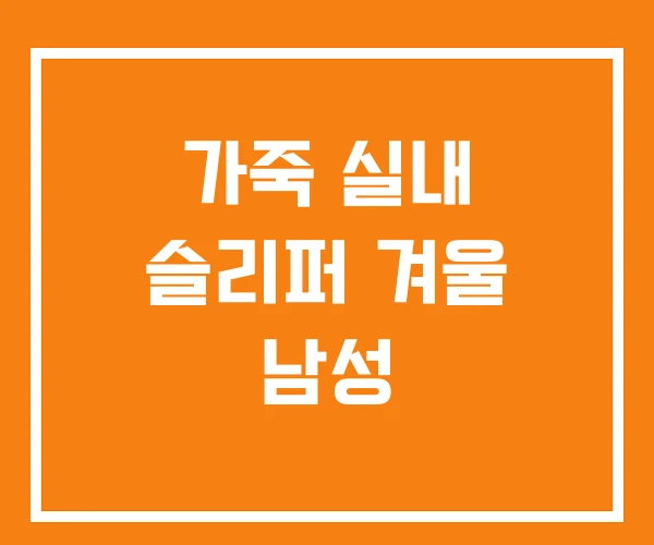 가죽 실내 슬리퍼 겨울 남성