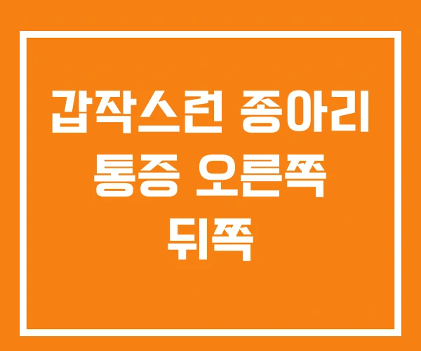 갑작스런 종아리 통증 오른쪽 뒤쪽 갑작스런 종아리 통증 오른쪽 뒤쪽