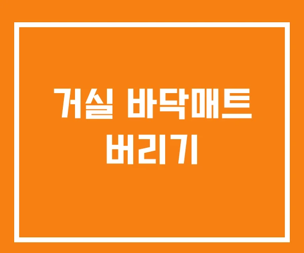 거실 바닥매트 버리기