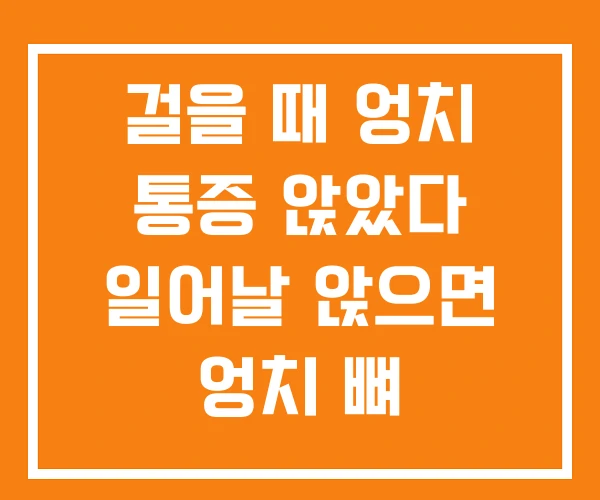 걸을 때 엉치 통증 앉았다 일어날 앉으면 엉치 뼈