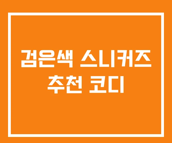 검은색 스니커즈 추천 코디 검은색 스니커즈 추천 코디