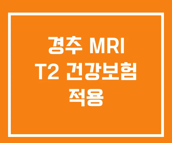 경추 MRI T2 건강보험 적용