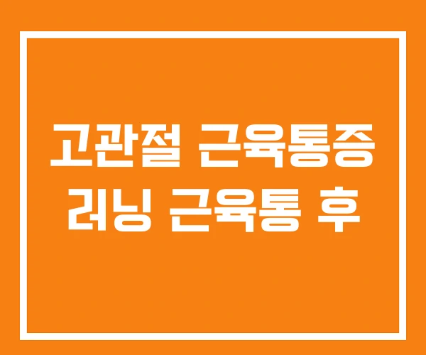 고관절 근육통증 러닝 근육통 후 고관절 근육통증 러닝 근육통 후