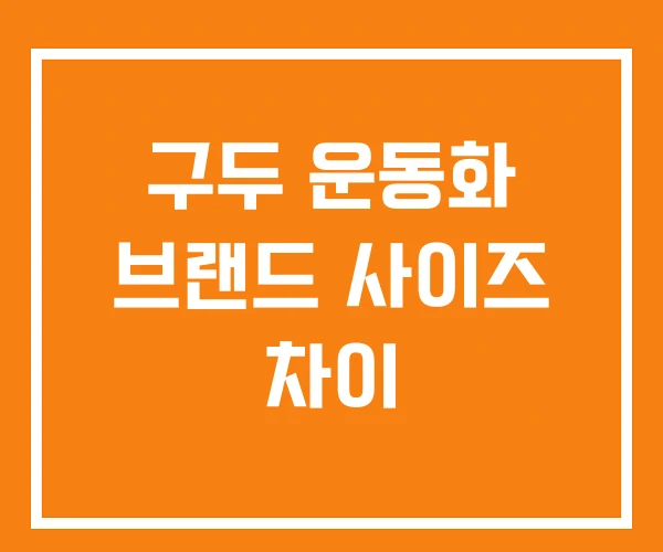 구두 운동화 브랜드 사이즈 차이