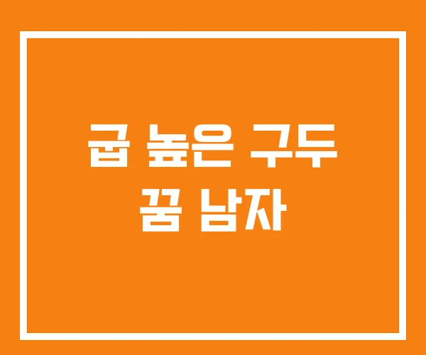 굽 높은 구두 꿈 남자
