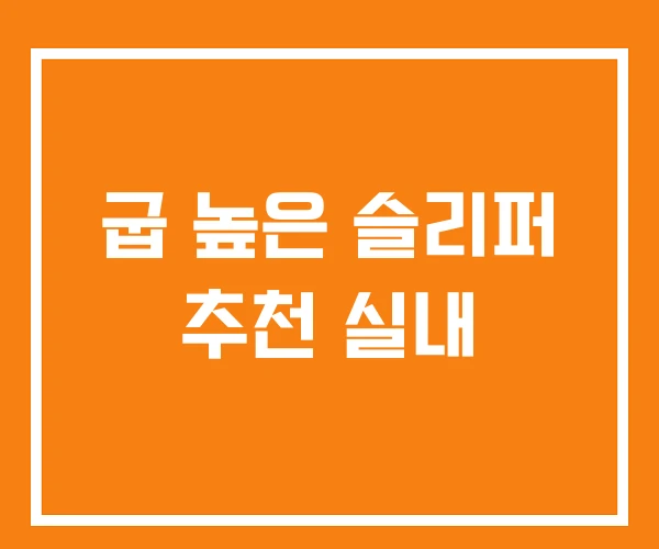 굽 높은 슬리퍼 추천 실내