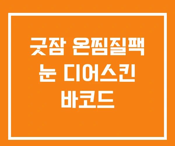 굿잠 온찜질팩 눈 디어스킨 바코드