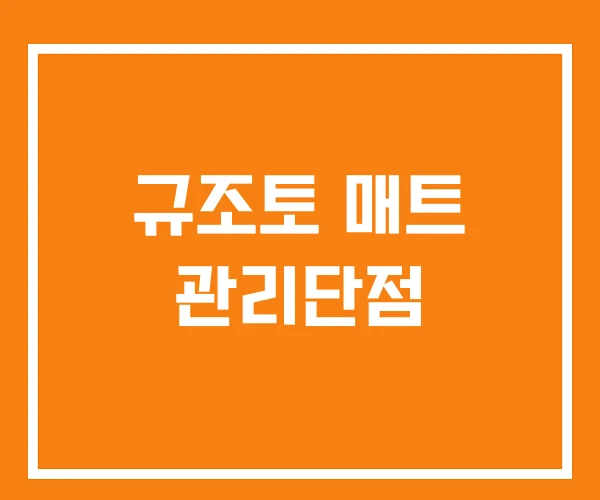 규조토 매트 관리단점