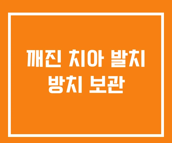 깨진 치아 발치 방치 보관