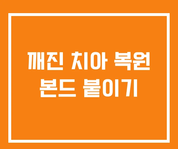 깨진 치아 복원 본드 붙이기