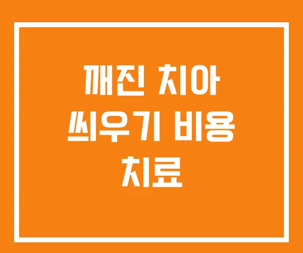 깨진 치아 씌우기 비용 치료