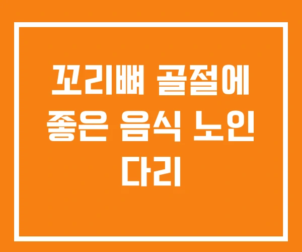 꼬리뼈 골절에 좋은 음식 노인 다리