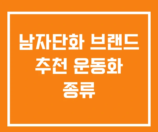 남자단화 브랜드 추천 운동화 종류