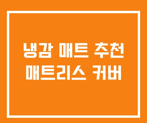 냉감 매트 추천 매트리스 커버 냉감 매트 추천 매트리스 커버