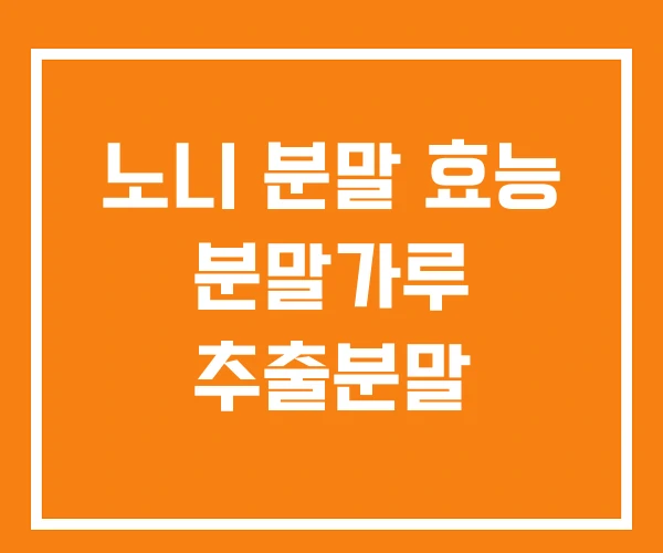 노니 분말 효능 분말가루 추출분말