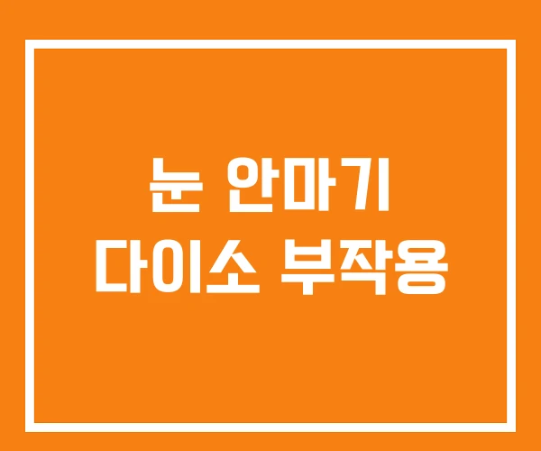 눈 안마기 다이소 부작용