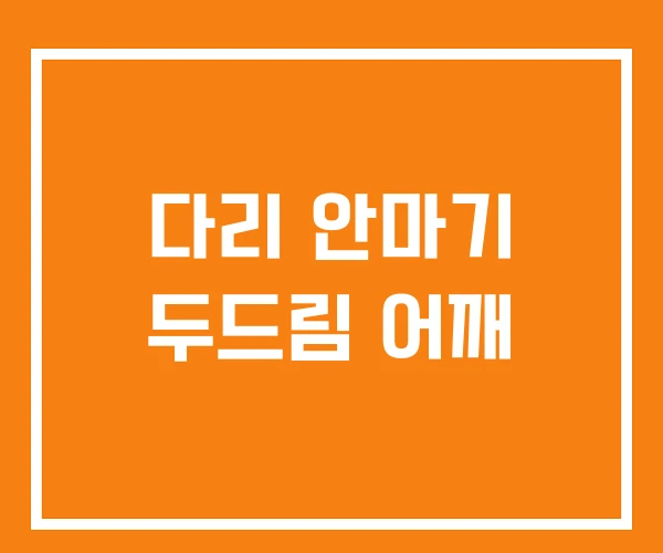 다리 안마기 두드림 어깨 다리 안마기 두드림 어깨