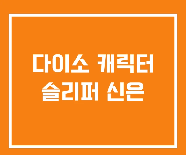 다이소 캐릭터 슬리퍼 신은