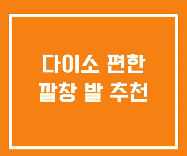 다이소 편한 깔창 발 추천