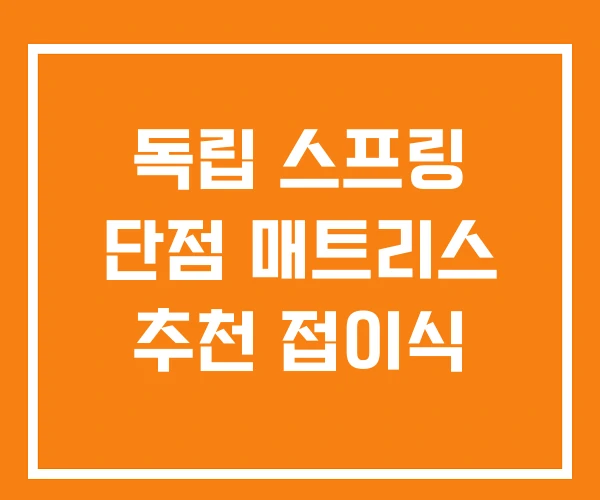 독립 스프링 단점 매트리스 추천 접이식