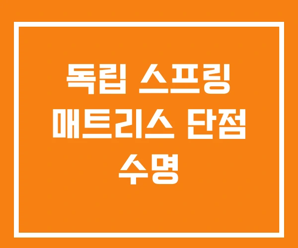 독립 스프링 매트리스 단점 수명