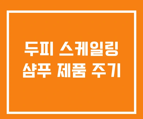 두피 스케일링 샴푸 제품 주기