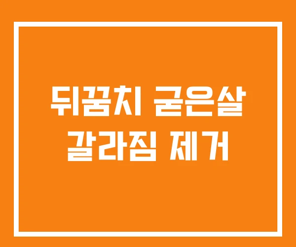 뒤꿈치 굳은살 갈라짐 제거