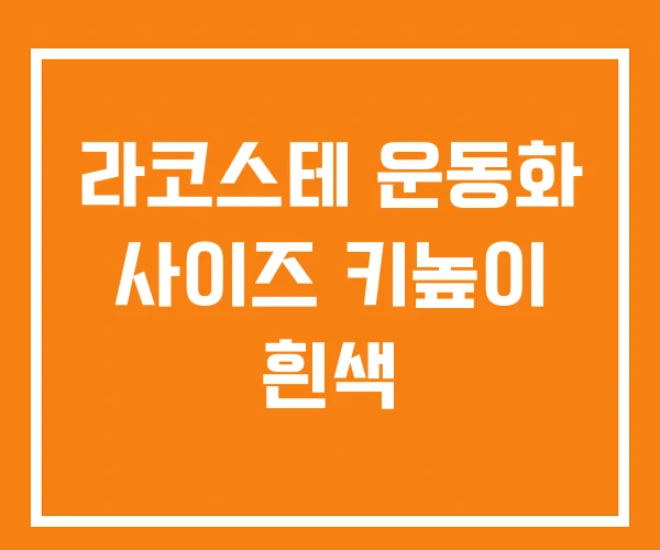 라코스테 운동화 사이즈 키높이 흰색