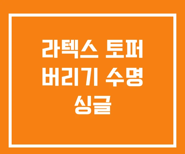 라텍스 토퍼 버리기 수명 싱글