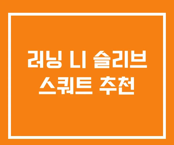 러닝 니 슬리브 스쿼트 추천 러닝 니 슬리브 스쿼트 추천