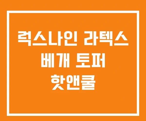럭스나인 라텍스 베개 토퍼 핫앤쿨