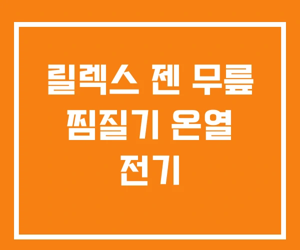 릴렉스 젠 무릎 찜질기 온열 전기